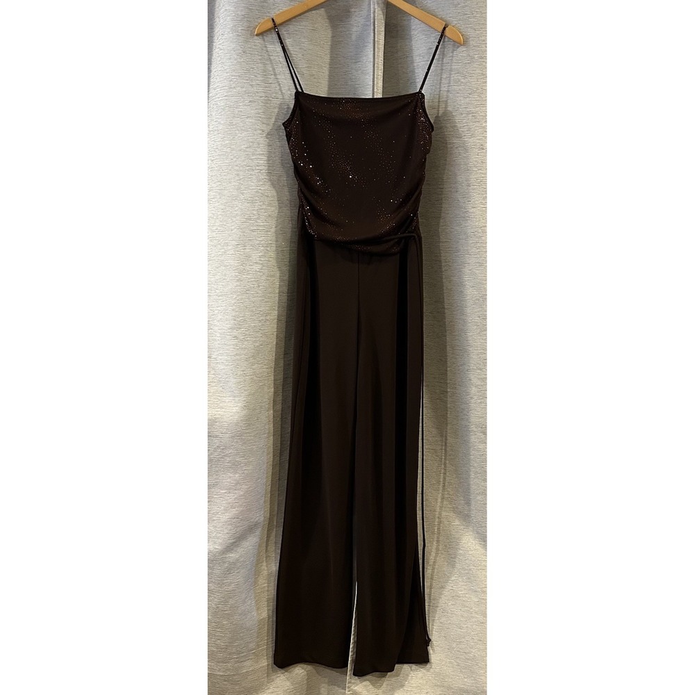 Vintage Trixxi Glitter Jumpsuit Brown Size 5 Made In USA